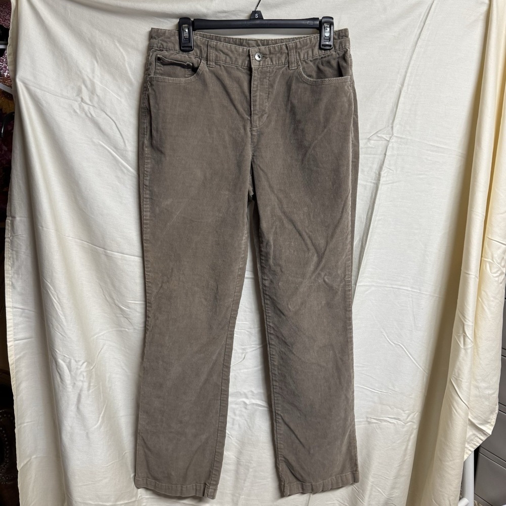 Liz Claiborne Brown Corduroy Pants Women Straight Leg Size 6